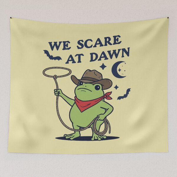 Item preview, We Scare At Dawn Cowboy Frog Halloween Spooky designed and sold by d247.