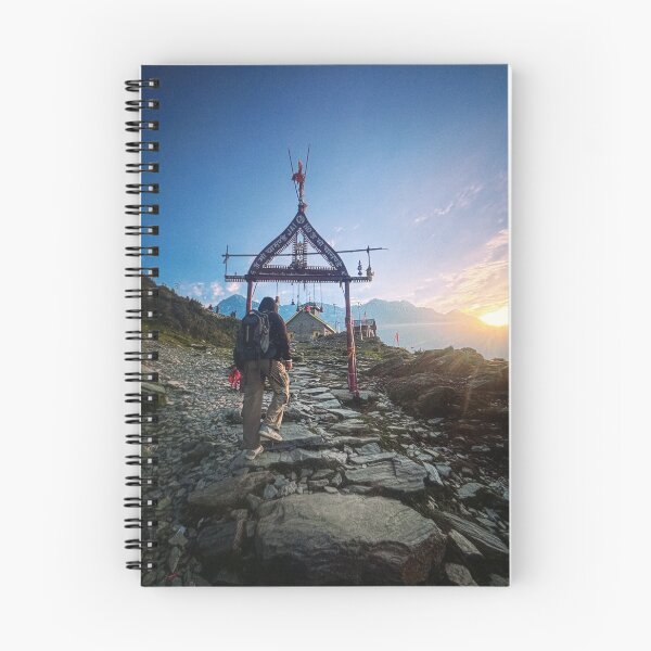 Item preview, Hiker Reaches Mountain Temple at Sunrise designed and sold by agvcdrd.