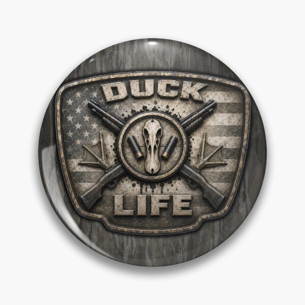 Item preview, Duck Life Waterfowl Hunting Emblem Wall Art | Vintage Duck Hunter Shotgun & American Flag Design designed and sold by artistwill.