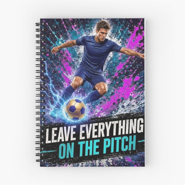 Item preview, Leave Everything On The Pitch Football / Soccer Pink Blue Energy Motivation Sports Wall Art designed and sold by AKPremiumPrints.