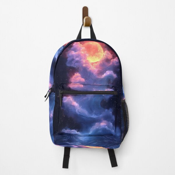 Item preview, Crimson Moon Great Wave Kanagawa Dreamy Cosmic Clouds designed and sold by juniorcastros.