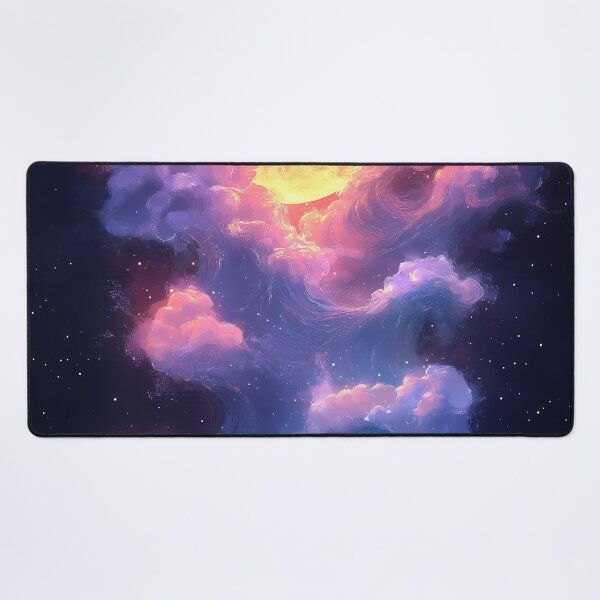 Item preview, Crimson Moon Great Wave Kanagawa Dreamy Cosmic Clouds designed and sold by juniorcastros.