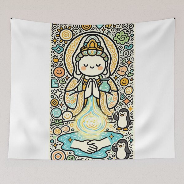 Item preview, Cute Kawaii Guanyin Healing Water designed and sold by Mystic & Celestial Art.