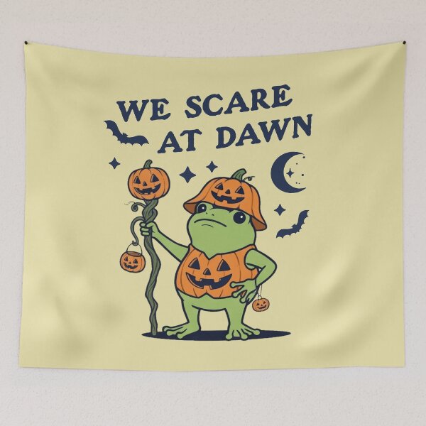 Item preview, We Scare At Dawn Funny Halloween Frog Pumpkin designed and sold by d247.