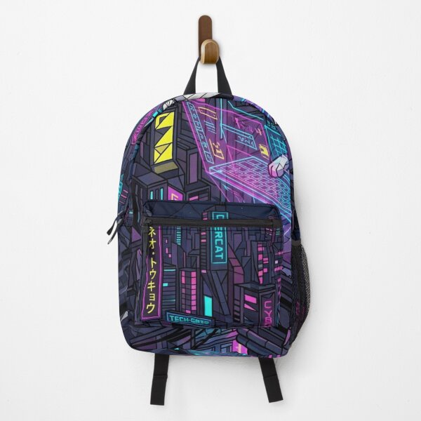 Item preview, Cyberpunk Tuxedo Cat Hacking On Neon Rooftop designed and sold by HAPPY HARBOR DESIGN .