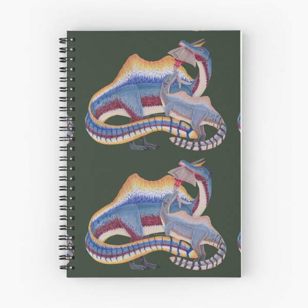 Item preview, Spinosaurus parent with juvenile colored pencil designed and sold by WolfRaven Creations.