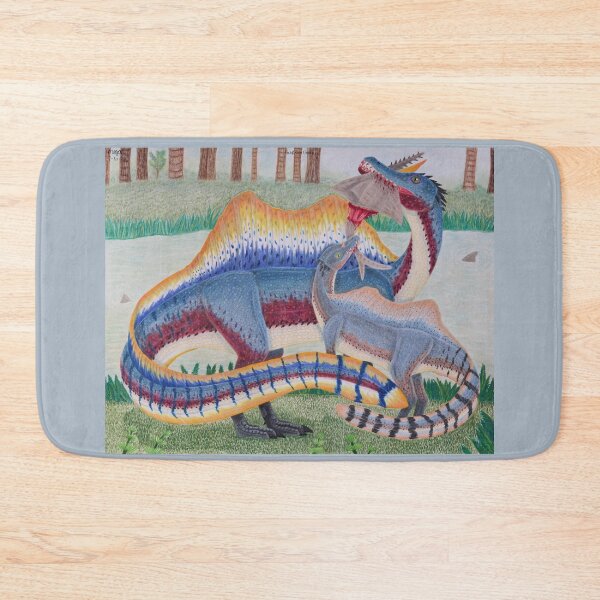 Item preview, Spinosaurus parent with juvenile colored pencil designed and sold by WolfRaven Creations.