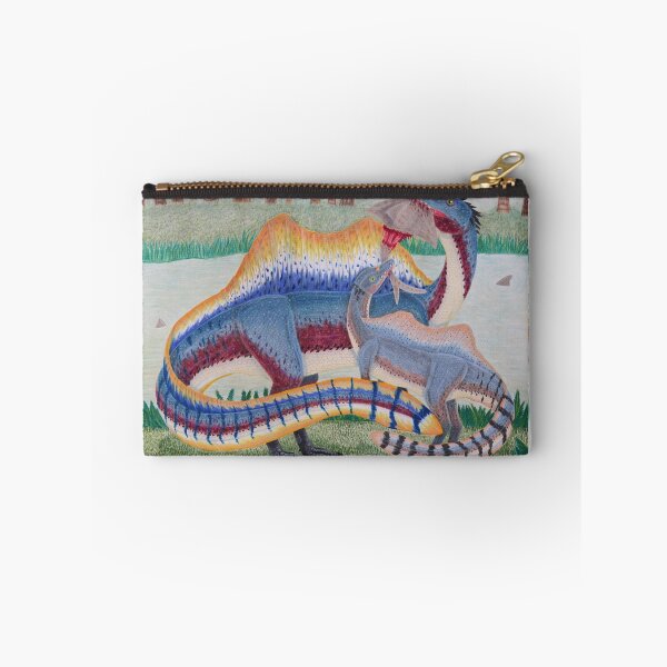 Item preview, Spinosaurus parent with juvenile colored pencil designed and sold by WolfRaven Creations.