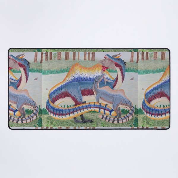 Item preview, Spinosaurus parent with juvenile colored pencil designed and sold by WolfRaven Creations.