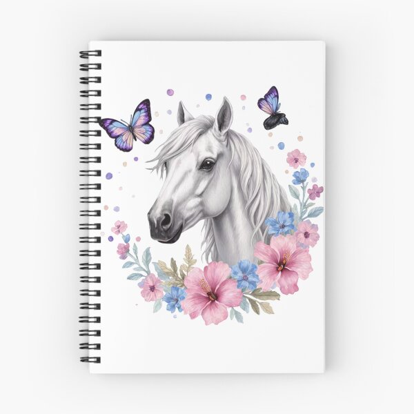 Item preview, White Horse Floral With Butterflies designed and sold by INKRebelGraphic.