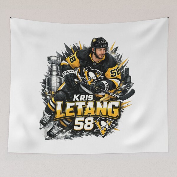 Item preview, Kris Letang 58 Vintage Hockey Graphic designed and sold by CatLovers Studio.