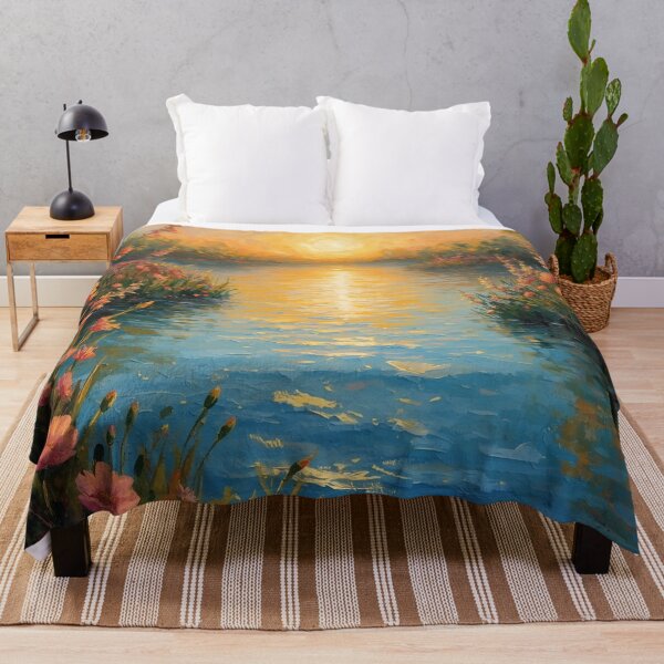 Item preview, Pretty Nature Scenery River and Pink Flowers designed and sold by SeaStarAlex.