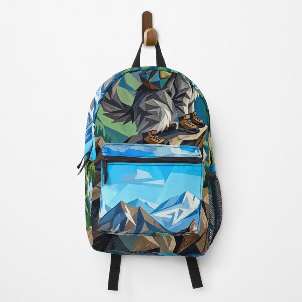 Item preview, Norwegian Forest Cat Hiking Jagged Mountain Peak designed and sold by HAPPY HARBOR DESIGN .