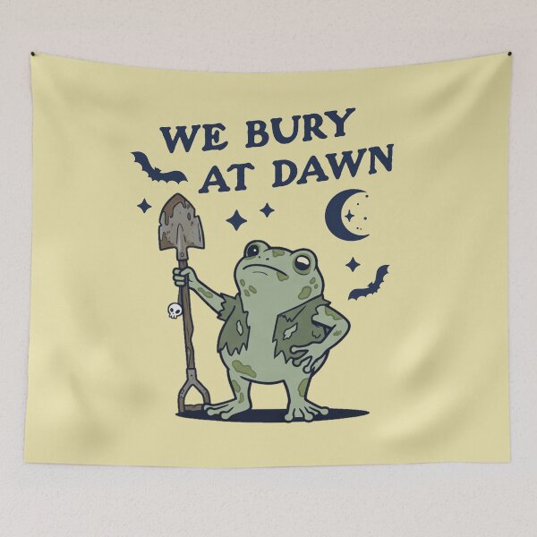 Item preview, We Bury At Dawn Frog Shovel Spooky Gothic Toad designed and sold by d247.