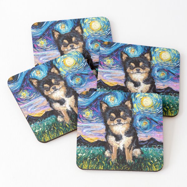 Item preview, Black and Tan Fluffy Chihuahua Night designed and sold by AjaTrier.
