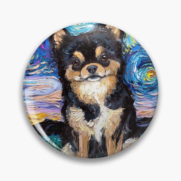 Item preview, Black and Tan Fluffy Chihuahua Night designed and sold by AjaTrier.