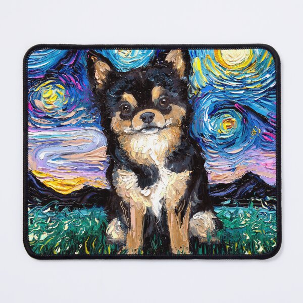 Item preview, Black and Tan Fluffy Chihuahua Night designed and sold by AjaTrier.