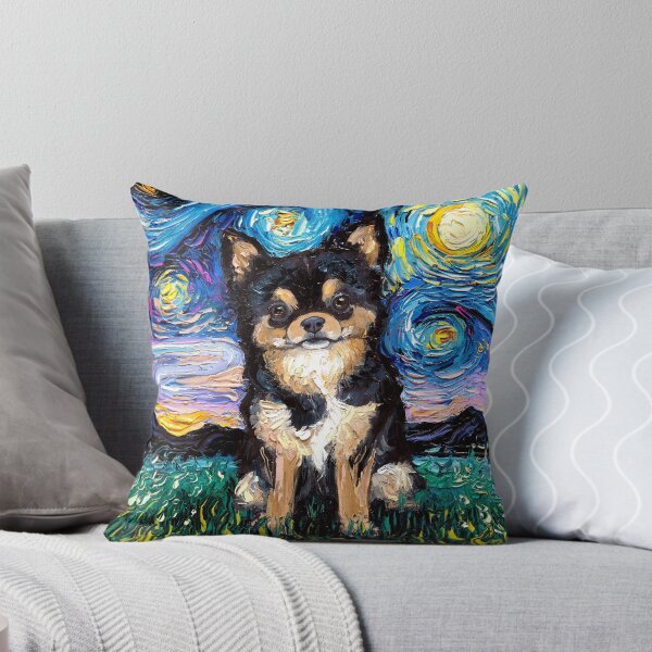 Item preview, Black and Tan Fluffy Chihuahua Night designed and sold by AjaTrier.
