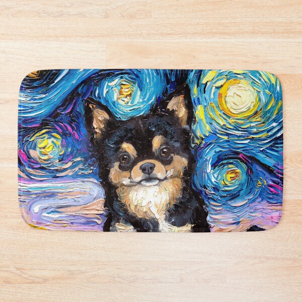 Item preview, Black and Tan Fluffy Chihuahua Night designed and sold by AjaTrier.