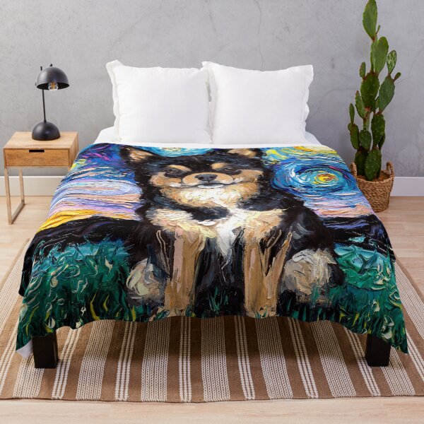 Item preview, Black and Tan Fluffy Chihuahua Night designed and sold by AjaTrier.