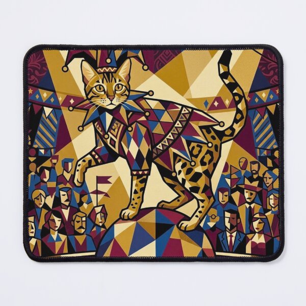 Item preview, Vintage Art Deco Harlequin Cat Circus Performance designed and sold by HAPPY HARBOR DESIGN .