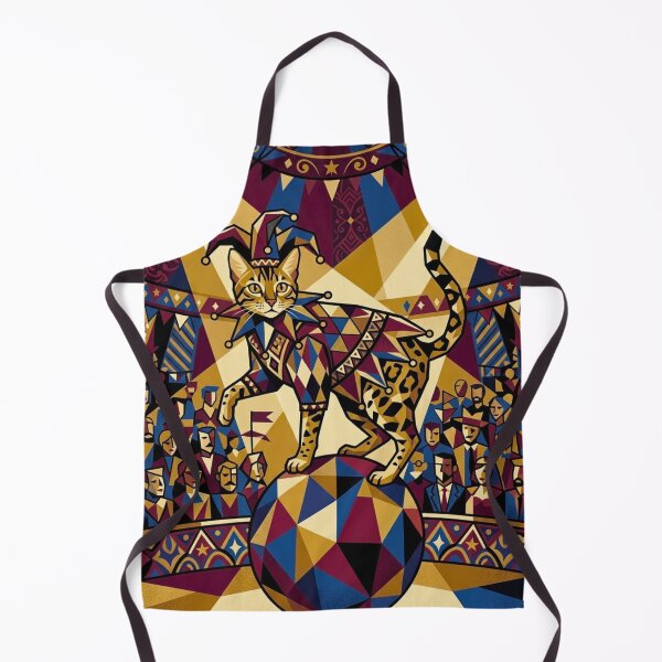 Item preview, Vintage Art Deco Harlequin Cat Circus Performance designed and sold by HAPPY HARBOR DESIGN .
