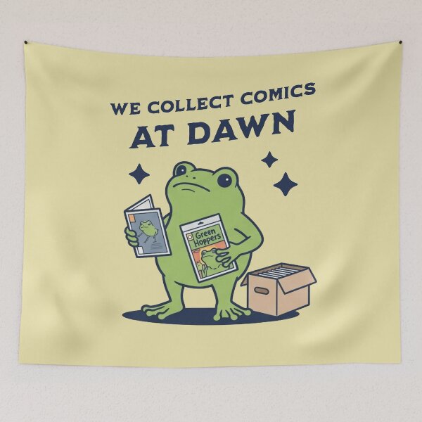 Item preview, We Collect Comics At Dawn Frog Comic Book Lover designed and sold by d247.
