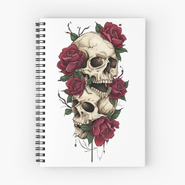 Item preview, Gothic Skull with Red Roses designed and sold by INKRebelGraphic.