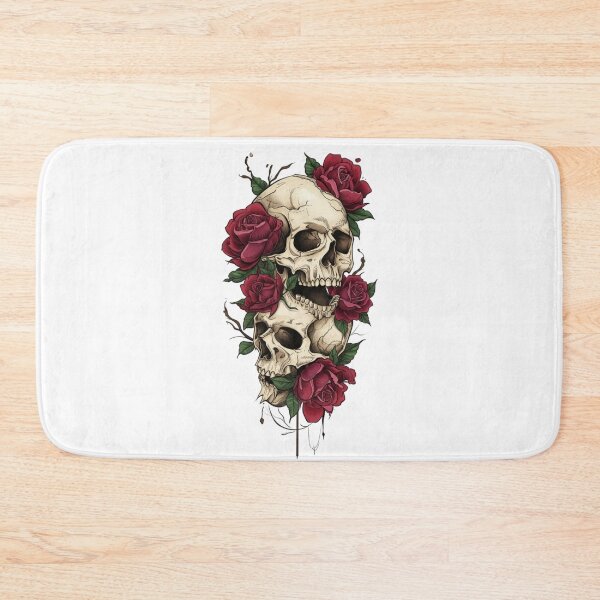 Item preview, Gothic Skull with Red Roses designed and sold by INKRebelGraphic.