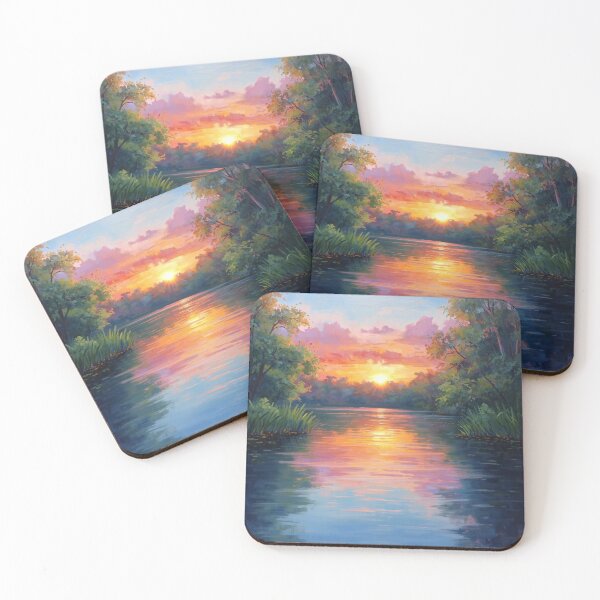 Item preview, Pink Sunrise River Art designed and sold by SeaStarAlex.