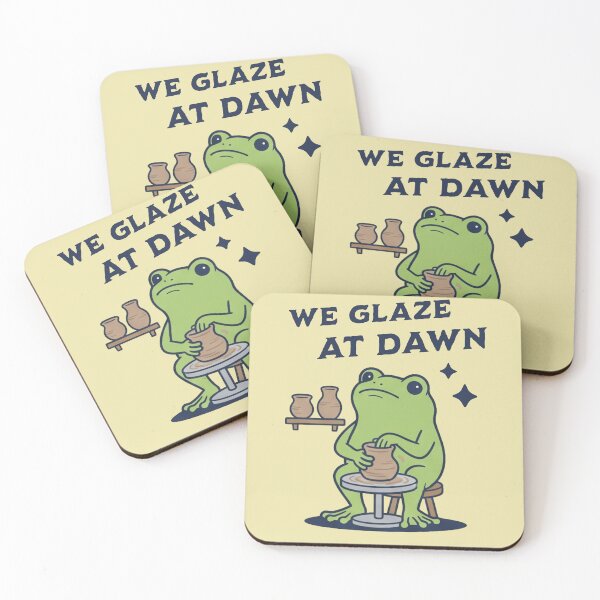 Item preview, We Glaze At Dawn Funny Frog Pottery Pun designed and sold by d247.