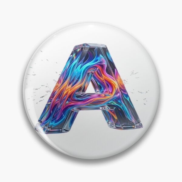 Item preview, Futuristic Crystal Letter A - Vibrant Neon Cosmic Swirl designed and sold by KalamAura.