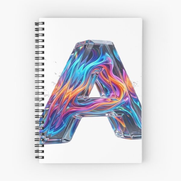 Item preview, Futuristic Crystal Letter A - Vibrant Neon Cosmic Swirl designed and sold by KalamAura.