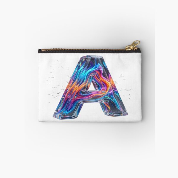 Item preview, Futuristic Crystal Letter A - Vibrant Neon Cosmic Swirl designed and sold by KalamAura.