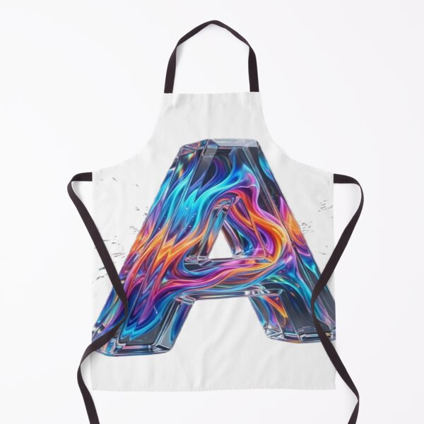 Item preview, Futuristic Crystal Letter A - Vibrant Neon Cosmic Swirl designed and sold by KalamAura.