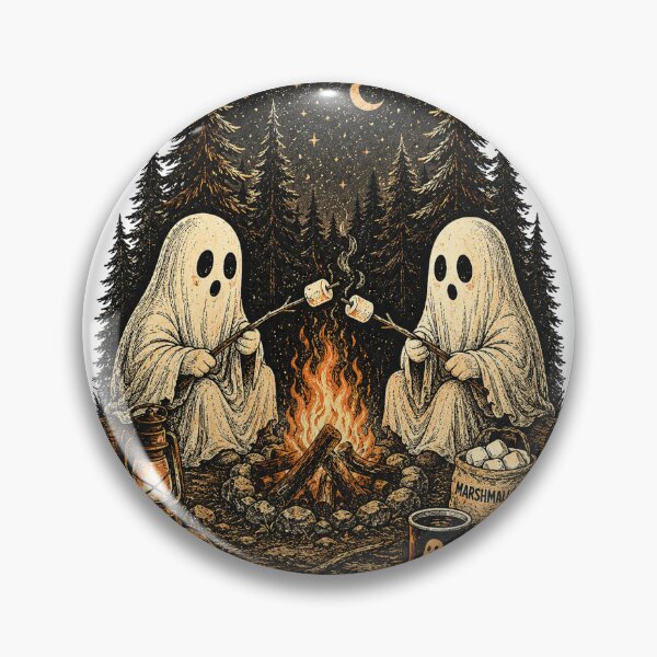 Item preview, Cute Ghost Campfire – Cozy Halloween Camping Ghosts Roasting Marshmallows Vintage T-Shirt designed and sold by HectorStore11.