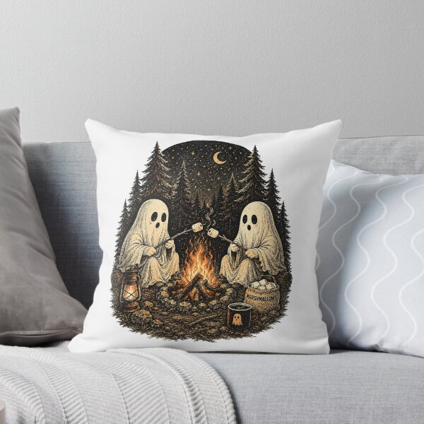 Item preview, Cute Ghost Campfire – Cozy Halloween Camping Ghosts Roasting Marshmallows Vintage T-Shirt designed and sold by HectorStore11.