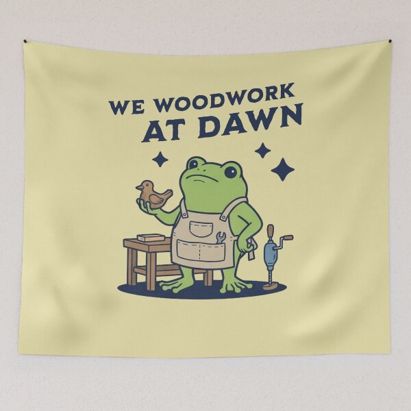 Item preview, We Woodwork At Dawn Frog Woodworker Carpenter designed and sold by d247.