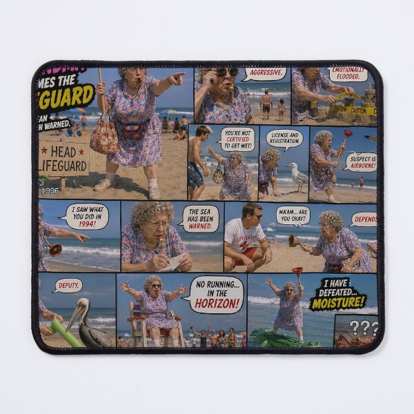 Item preview, Grandma Becomes The Lifeguard Comic Panel designed and sold by Feral Frame Studios.