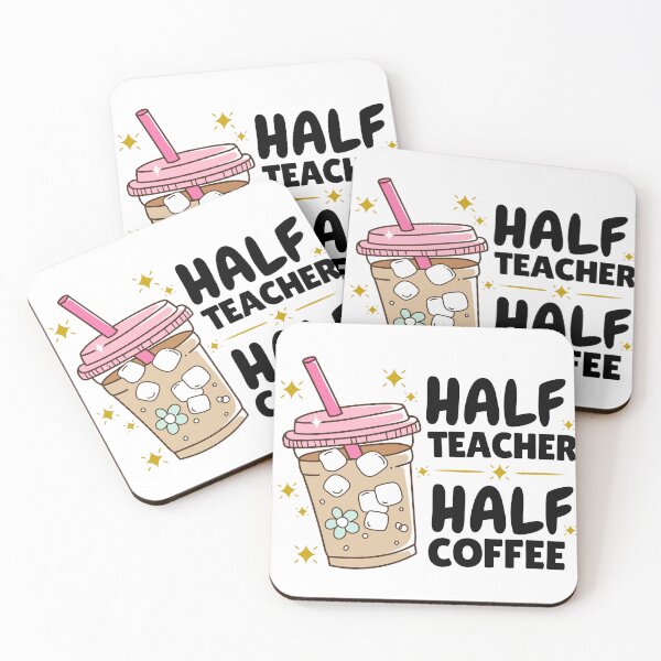 Item preview, Half Teacher Half Coffee Funny School Life Caffeine Lover Tee designed and sold by Pansilu Designs.