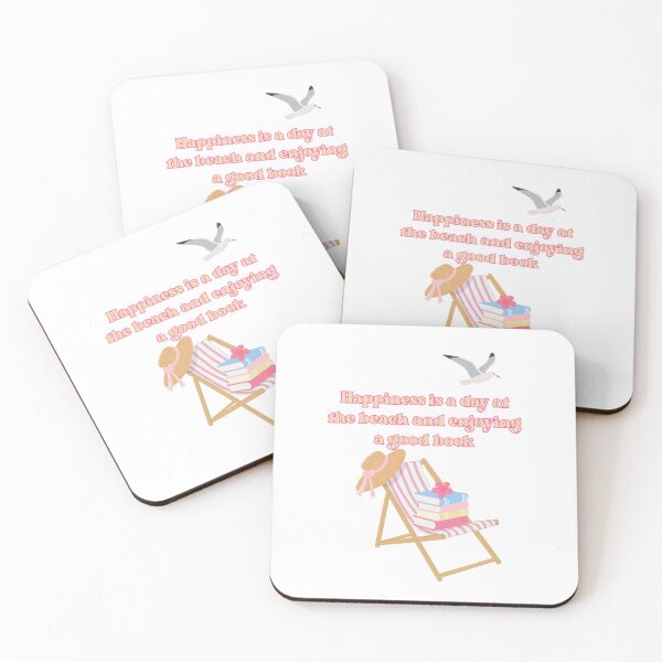 Item preview, Happiness is a day at the beach and enjoying a good book designed and sold by MochaBookClub.