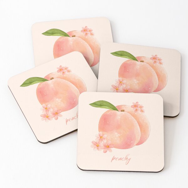 Item preview, Spring Summer Peach Fruit Floral Design, Pastel Watercolor Food Decor & Stationery designed and sold by SpringTeaDesigns.