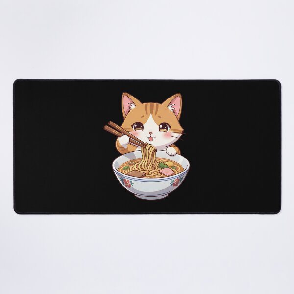 Item preview, Cute Kawaii Cat Eating Ramen Noodles Anime Neko designed and sold by KCasual.