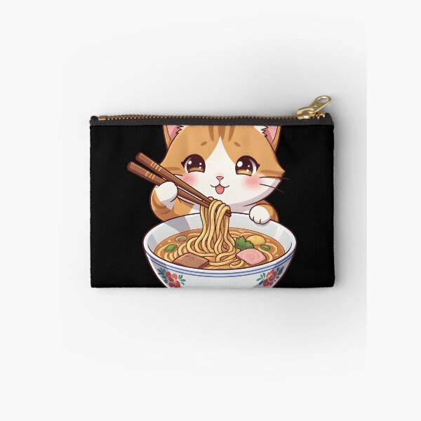 Item preview, Cute Kawaii Cat Eating Ramen Noodles Anime Neko designed and sold by KCasual.