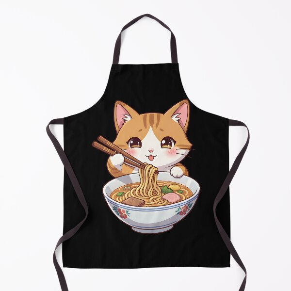 Item preview, Cute Kawaii Cat Eating Ramen Noodles Anime Neko designed and sold by KCasual.
