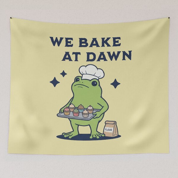 Item preview, We Bake At Dawn Frog Baker Cupcake Lover designed and sold by d247.