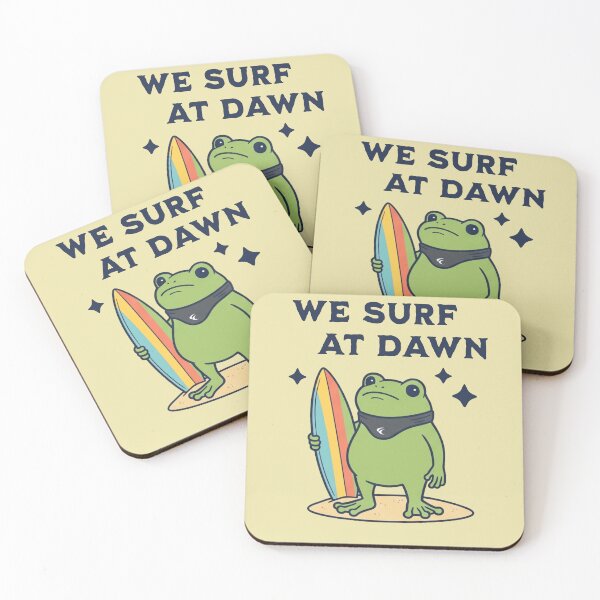 Item preview, We Surf At Dawn Frog Surfer Morning Beach designed and sold by d247.