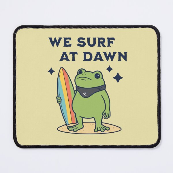 Item preview, We Surf At Dawn Frog Surfer Morning Beach designed and sold by d247.