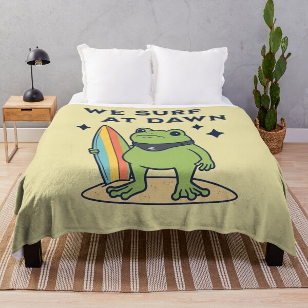 Item preview, We Surf At Dawn Frog Surfer Morning Beach designed and sold by d247.