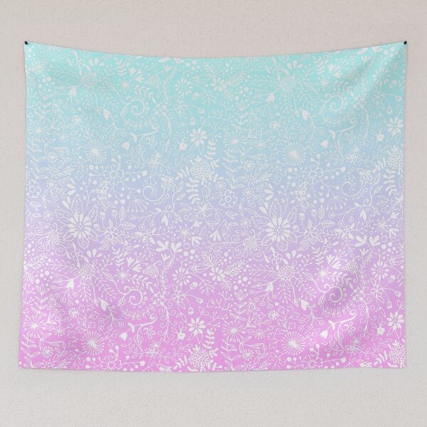 Item preview, Floral Gradient - Pink and Turquoise designed and sold by Olooriel.